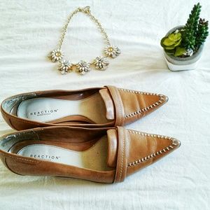 Brown kitten heel pumps